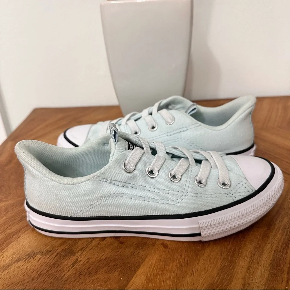 Converse Chuck Taylor Mint Green Little Girls Sneakers SZ 1 Slip On EUC
